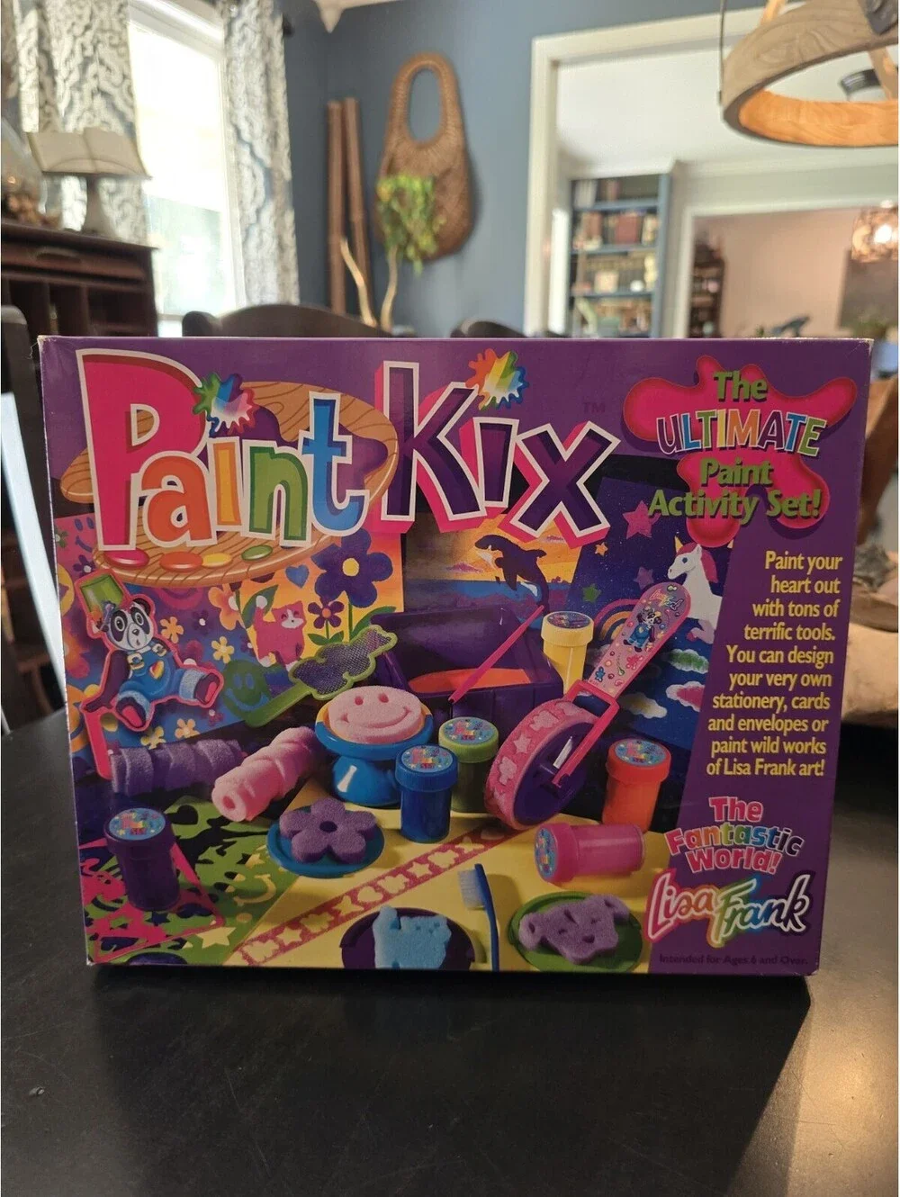 Vtg Lisa Frank Paint Art Activity Nib Stamps Stencils Paint Brush (Old Paint)